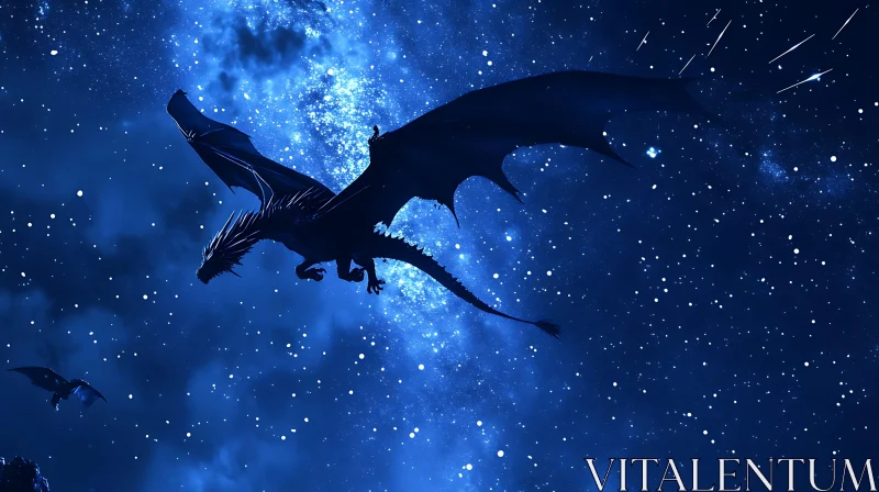 AI ART Night Sky Dragons