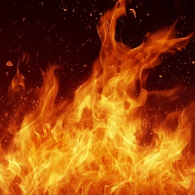 Intense Fire Scene with Mesmerizing Flames