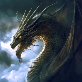 Fantasy Dragon with Glowing Eyes Art