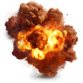 Powerful Fiery Blast with Smoke