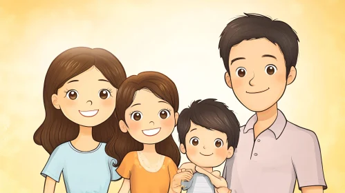 Wholesome Family Cartoon Art