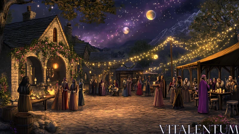 Village Illumination AI Image