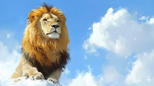 Lion on a Rocky Outcrop
