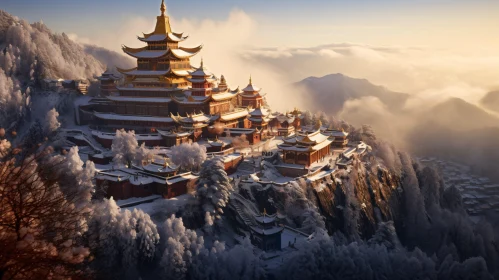 Winter Temple Mountain View