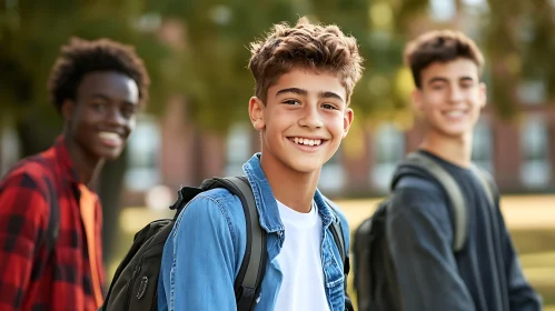 Youthful Joy: Three Students