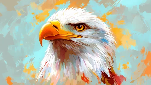 Colorful Eagle Portrait Painting