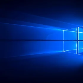 Blue Tech Wallpaper Featuring Windows Logo