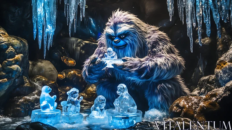 AI ART Abominable Snowman with Ice Art