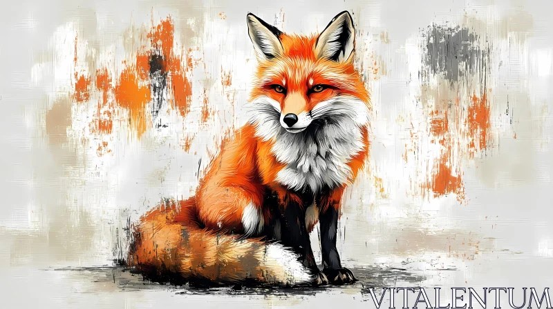 Fox in Artistic Brushstrokes AI Image