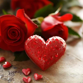 Heart and Roses Composition