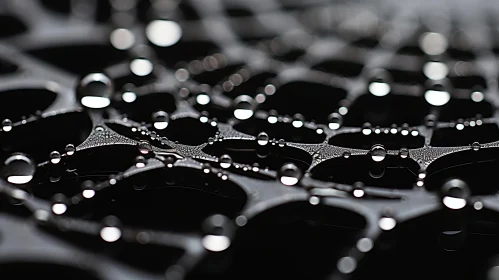 Abstract Water Droplets on a Web: A Neo-Plasticism Study