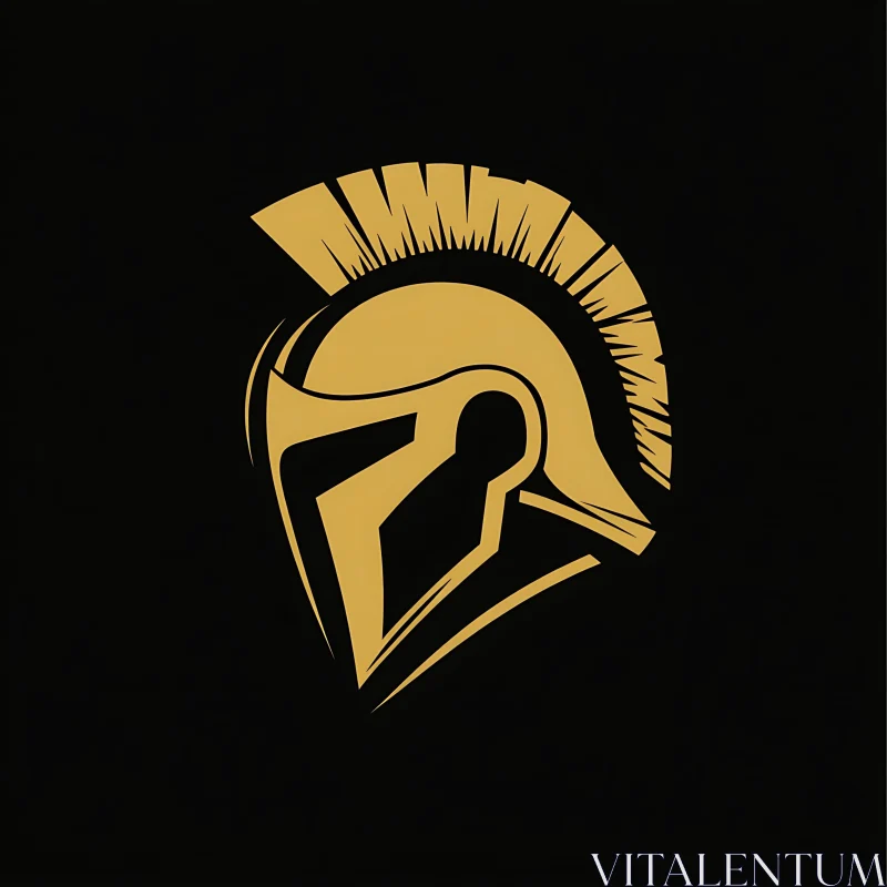 AI ART Spartan Warrior Helmet Gold Icon