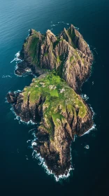 Stunning Island Landscape Surrounded by Ocean