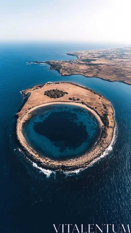 AI ART Circular Lagoon Island from Above