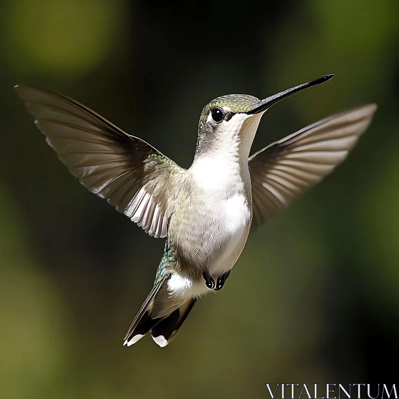 Hovering Hummingbird Portrait AI Image