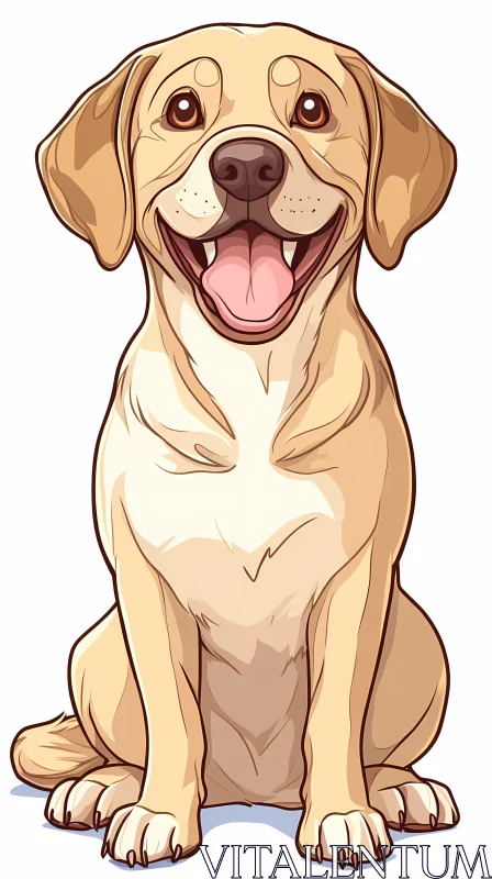 Happy Cartoon Dog Art AI Image