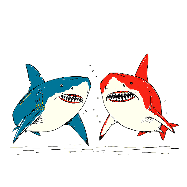 Colorful Shark Cartoon Graphic POD Design