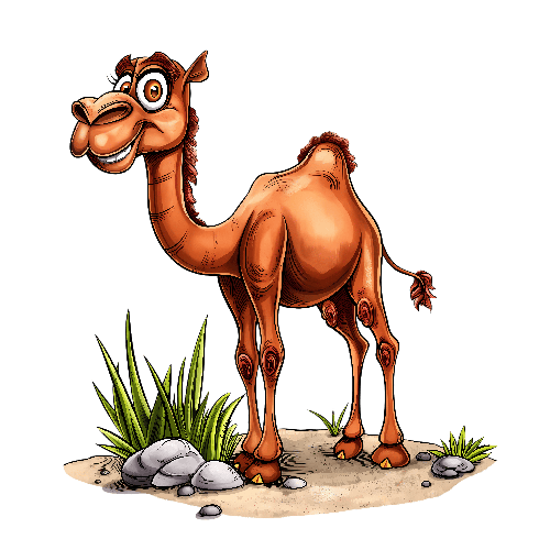 POD Design Friendly Camel Cartoon Illustration - Perfect for Children's Book or Mascot