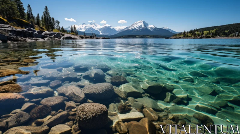 Serene Mountain Lake - A Showcase of Natural Beauty AI Image