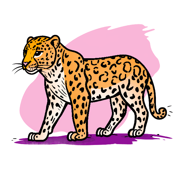 Stylized Leopard T-Shirt Design POD Design