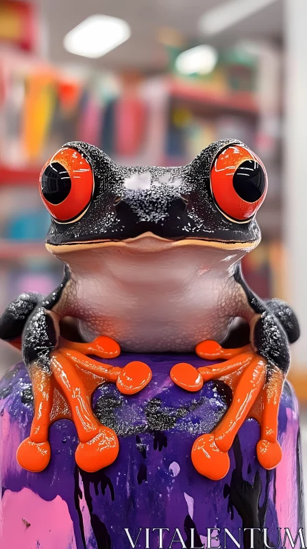 AI ART Colorful Frog in Artistic Setting