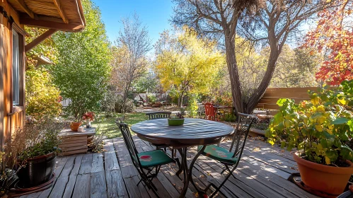 Charming Patio in a Tranquil Garden Setting