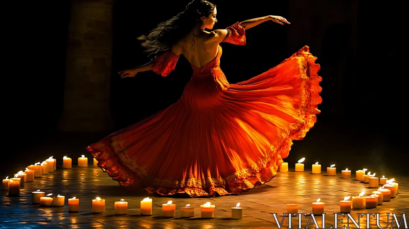 Woman Dancing with Candles AI Image