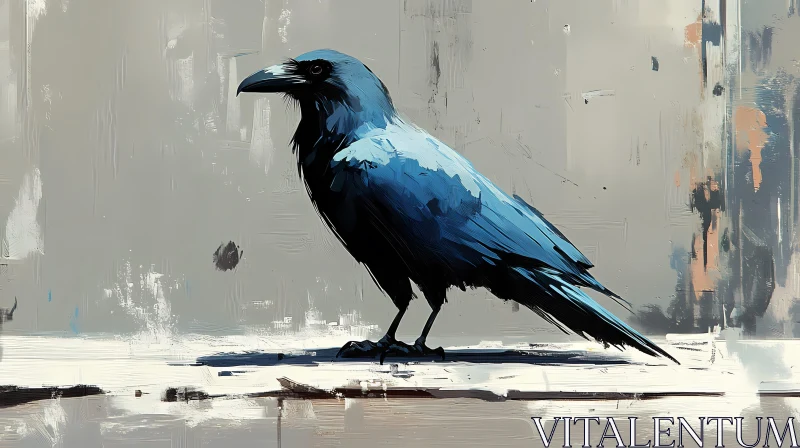 Stylized Bird Art with Abstract Background AI Image