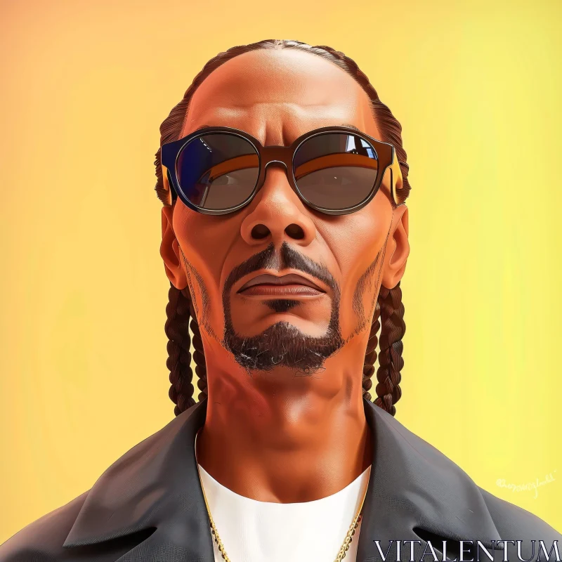 Snoop Dogg Styled Digital Illustration AI Image