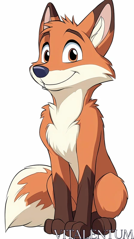 Animated Fox Illustration AI Image