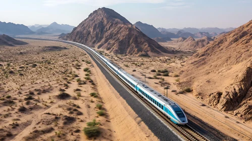 High-Speed Train Through Arid Lands