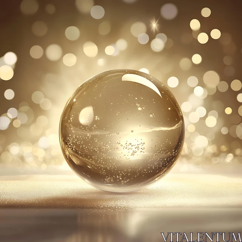 AI ART Glistening Orb of Golden Light