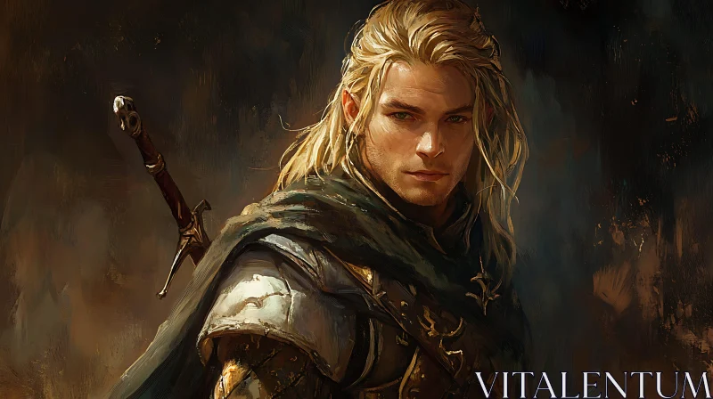 AI ART Blonde Warrior with Sword