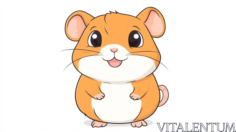 Charming Hamster Cartoon Art AI Image