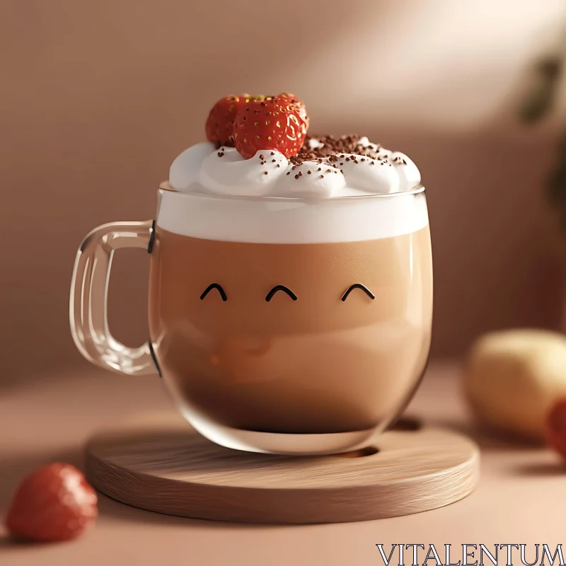 AI ART Whimsical Coffee Art with Cream