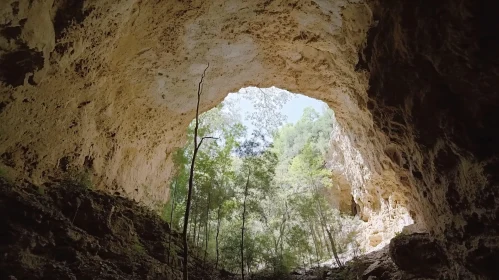 Cave's Eye View of a Verdant Forest