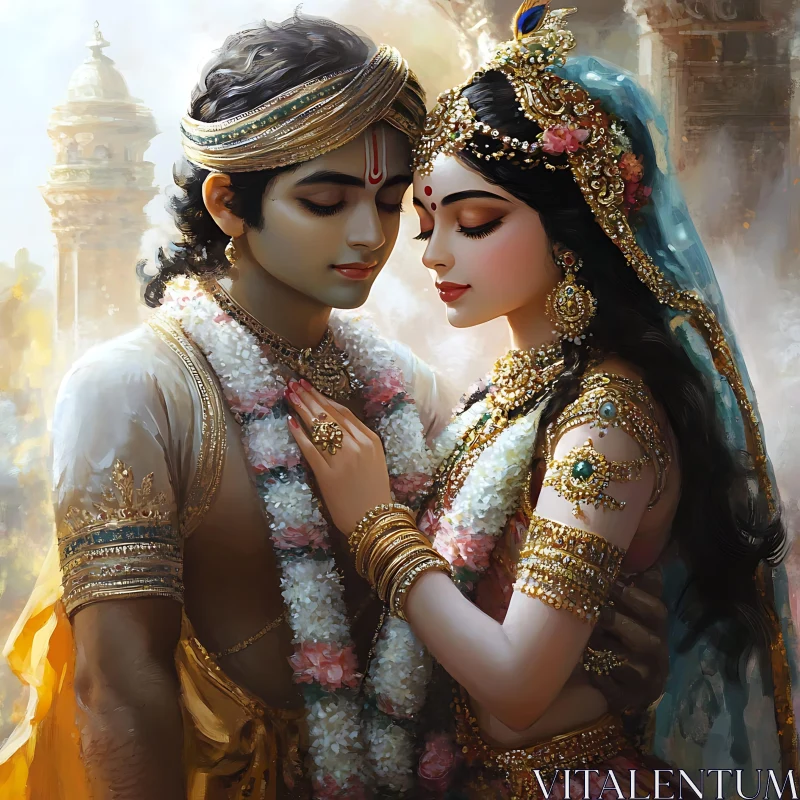 Eternal Love: Radha and Krishna AI Image