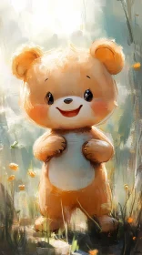 Smiling Bear in Nature Setting