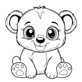 Charming Cartoon Bear Cub Drawing