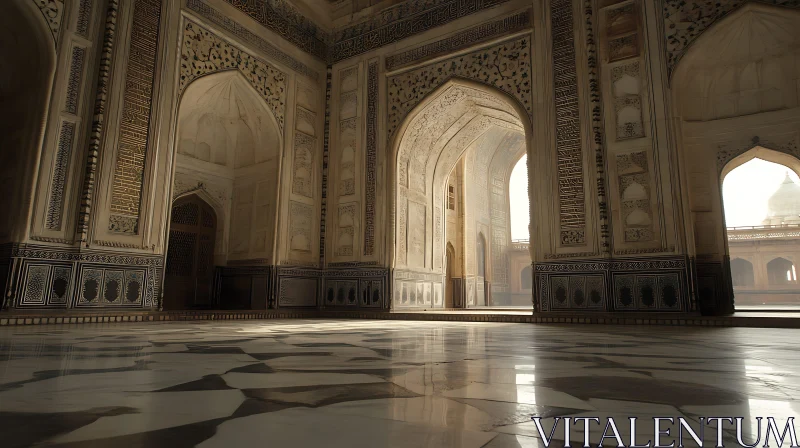 Detailed Interior with Arches and Marble AI Image