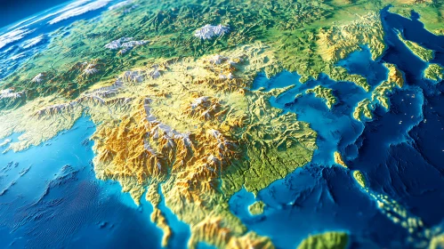 Asia Topographical View