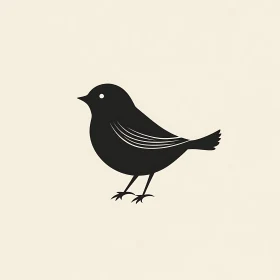 Simple Bird Illustration on Neutral Background