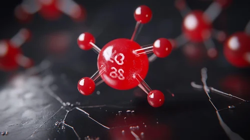 Red Molecule Abstract