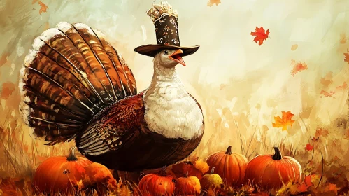 Whimsical Thanksgiving Turkey Art