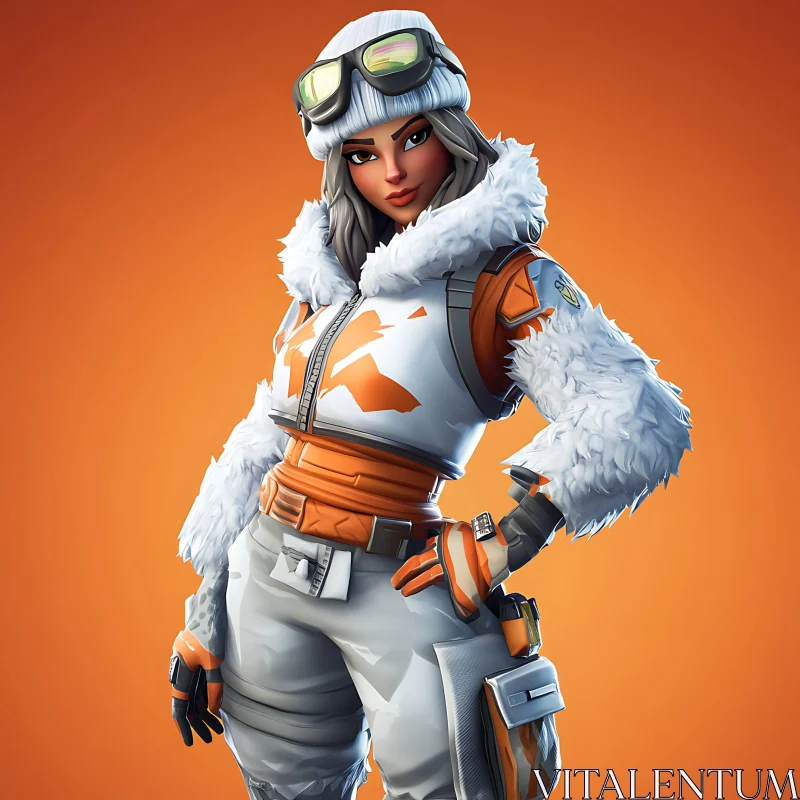 Female Character in Winter Fashion AI Image