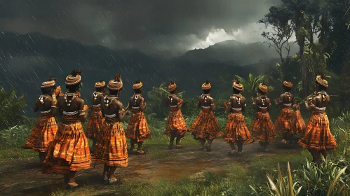 Women Dancing in the Rain