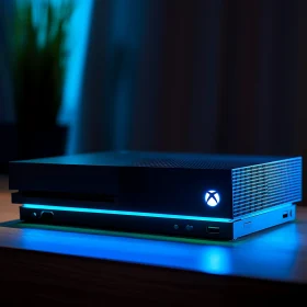 Modern Gaming Console Blue Illumination