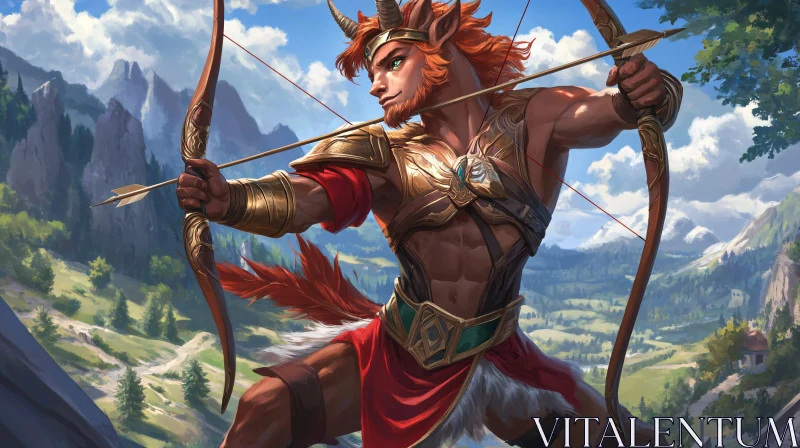 AI ART Fantasy Centaur Archer Ready to Strike