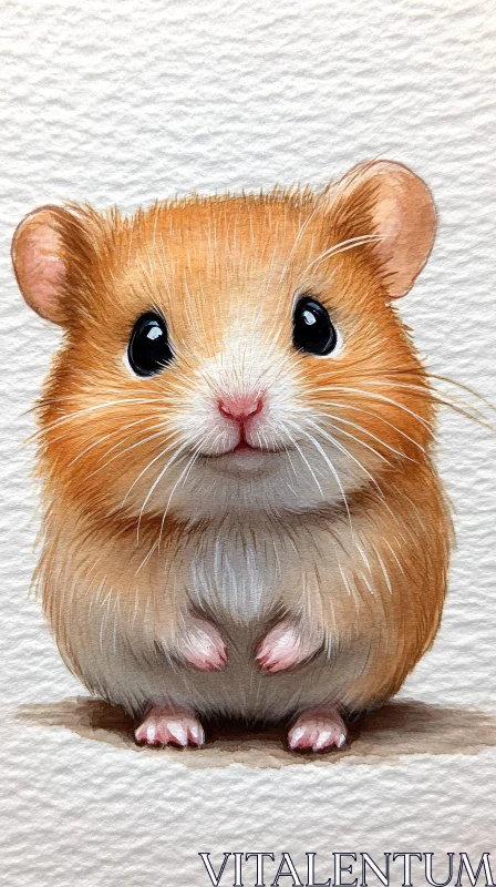 Adorable Hamster Portrait AI Image