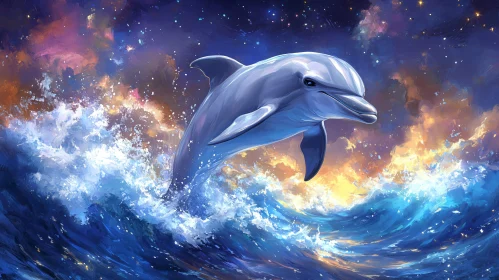 Nighttime Dolphin Art